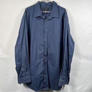 Shaquille O'Neal XLG Brand Mens Classic Blue Patterned Shirt 0650